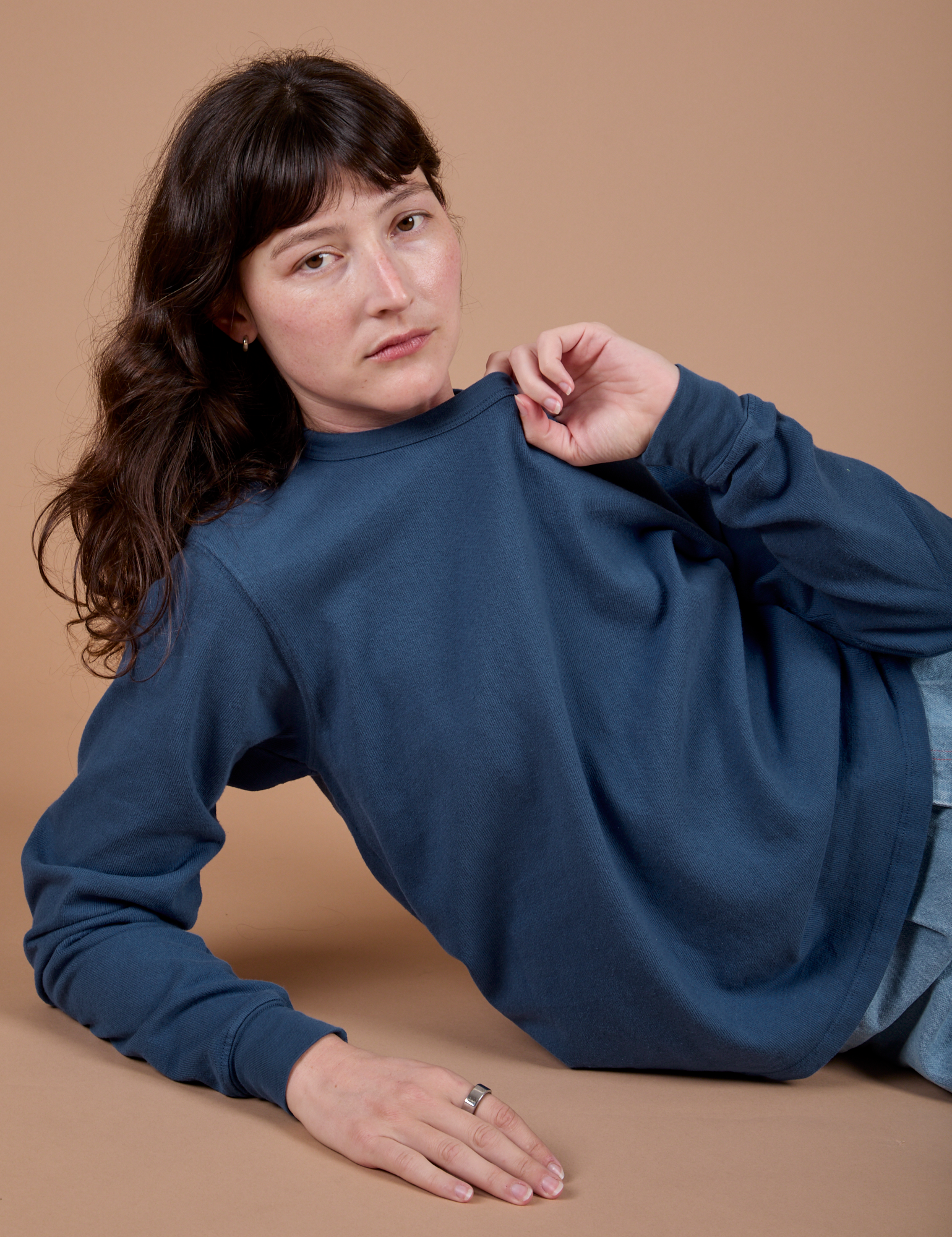 Long Sleeve Burly Tee in French Blue worn by Alex