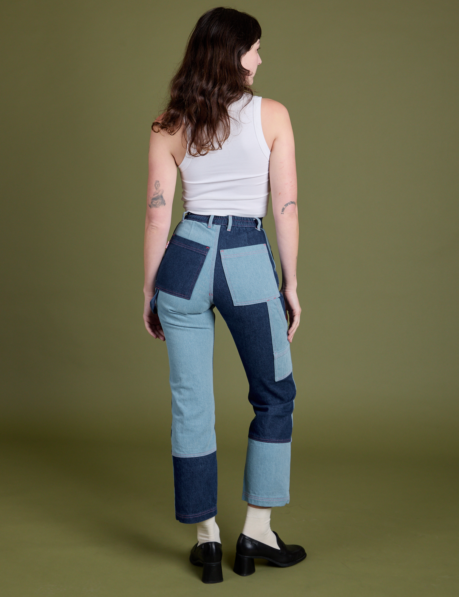 Mismatched Denim Carpenter Jeans