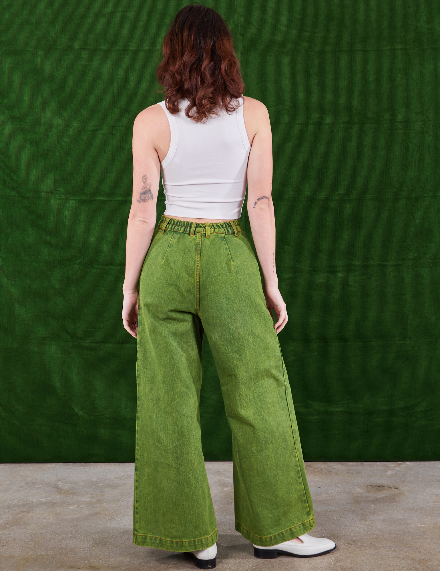 Wide leg trousers sales green