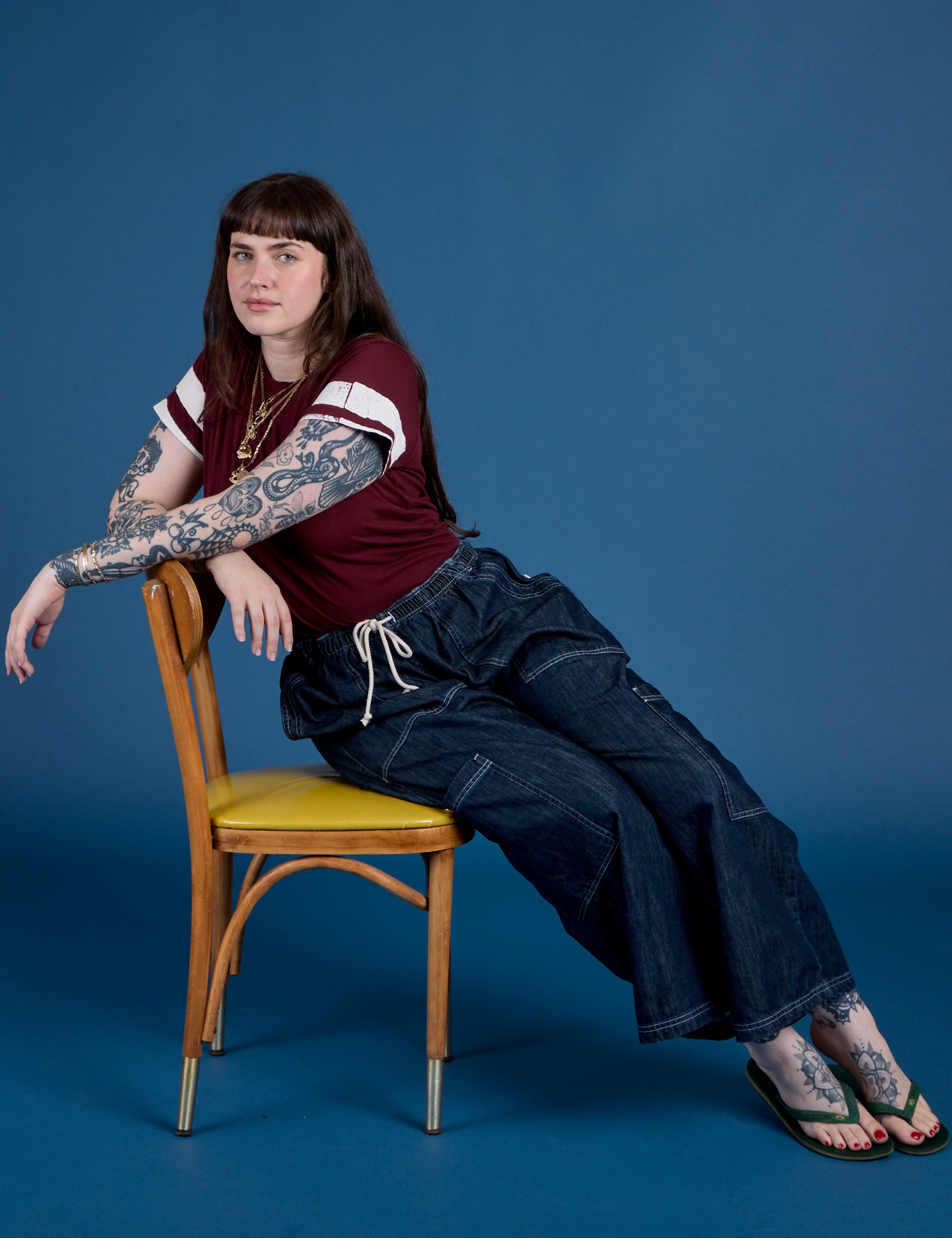 Painted Vintage Tee - Red Wine