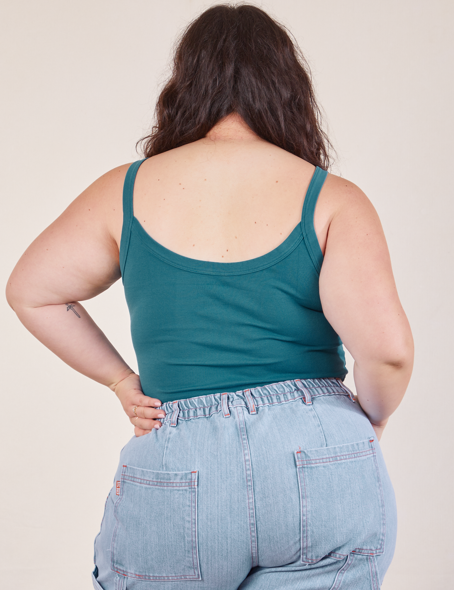 Cropped Cami in Marine Blue back view on Ashley