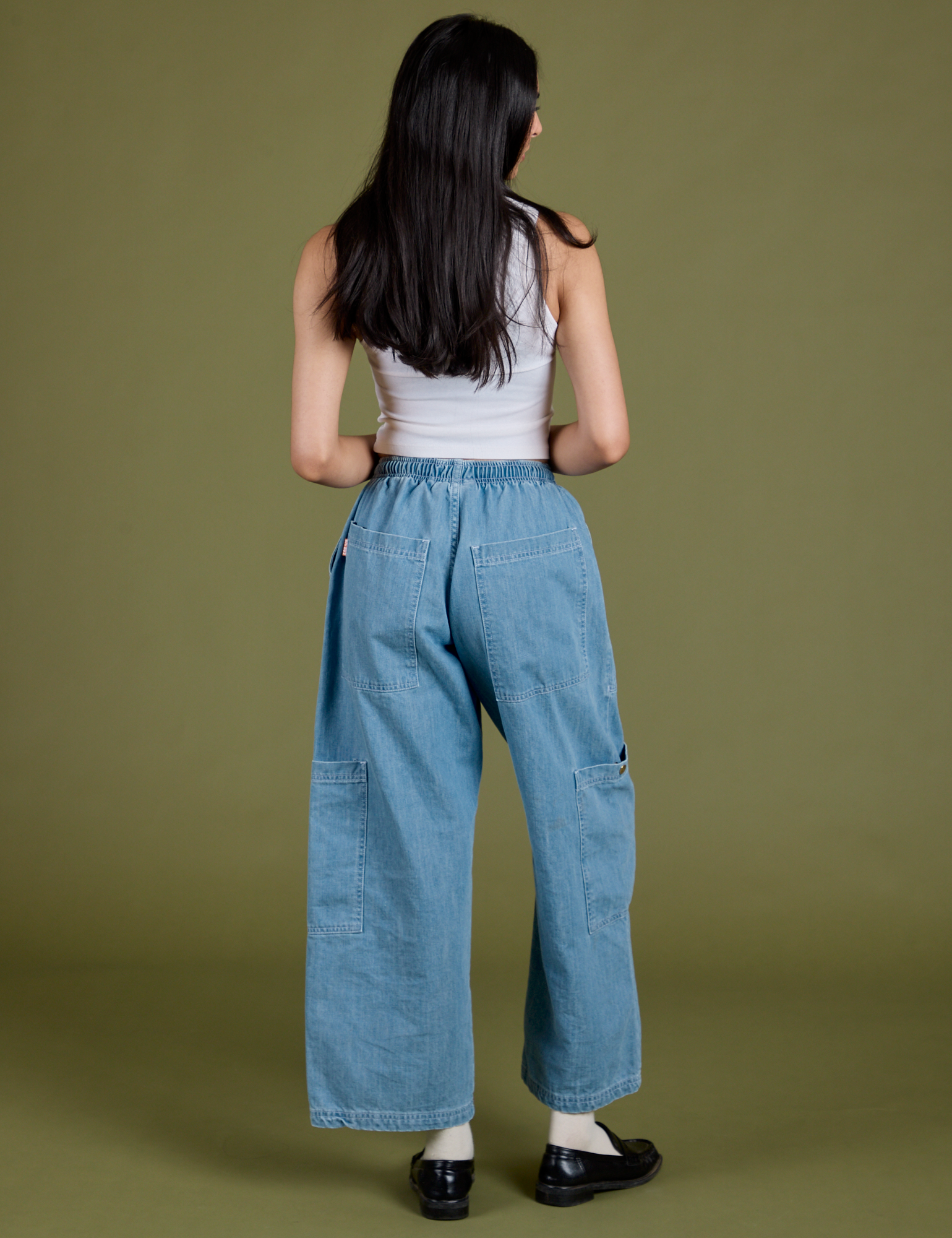 TRY-A-STYLE - Denim Drop Pocket Pants - Light Wash *FINAL SALE*