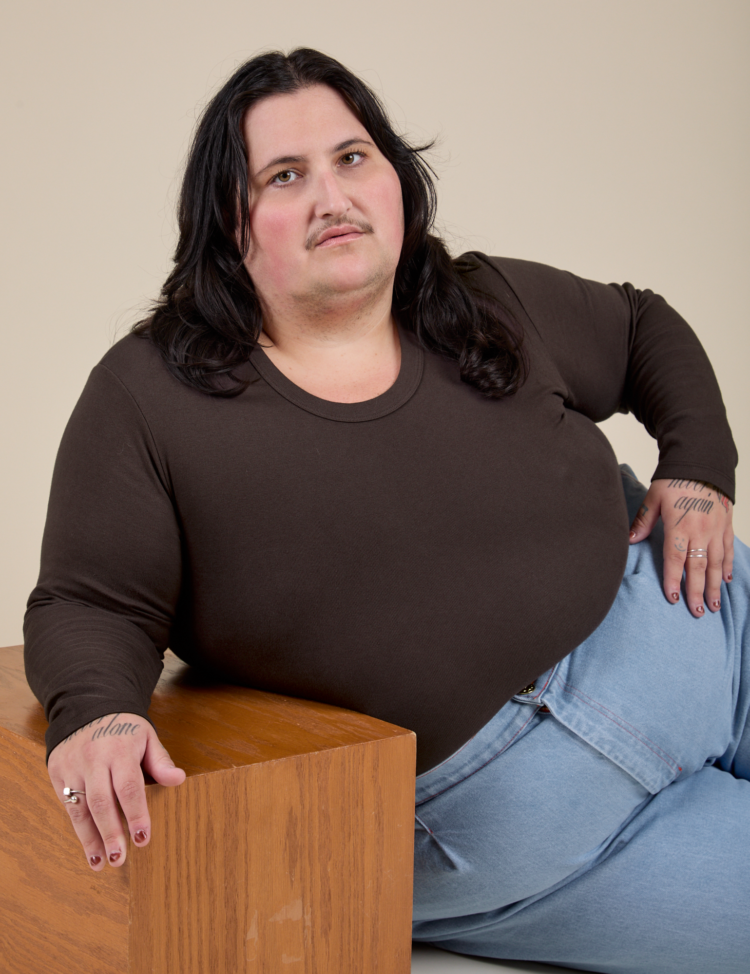 Long Sleeve Baby Tee - Espresso Brown