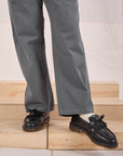 Mid-Rise Work Pants in Slate Grey pant leg close up on Issac