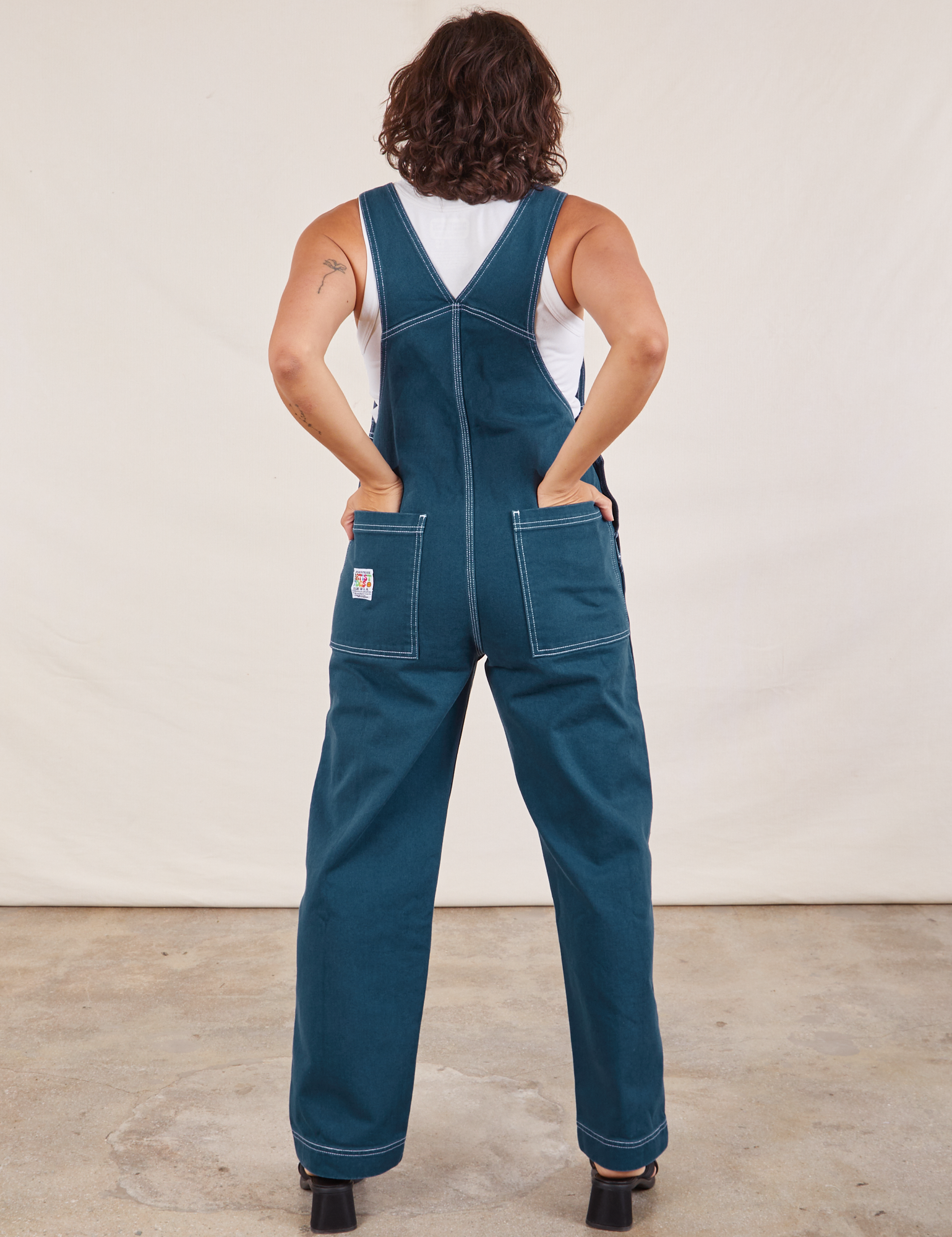 Original Overalls in Lagoon back view on Tiara