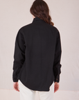 Twill Overshirt in Basic Black back view on Alex