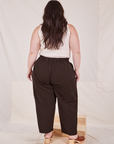 Back view Heritage Trousers in Espresso Brown worn by Ashley