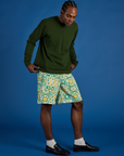 Longline Work Shorts - Spring Quilt Print