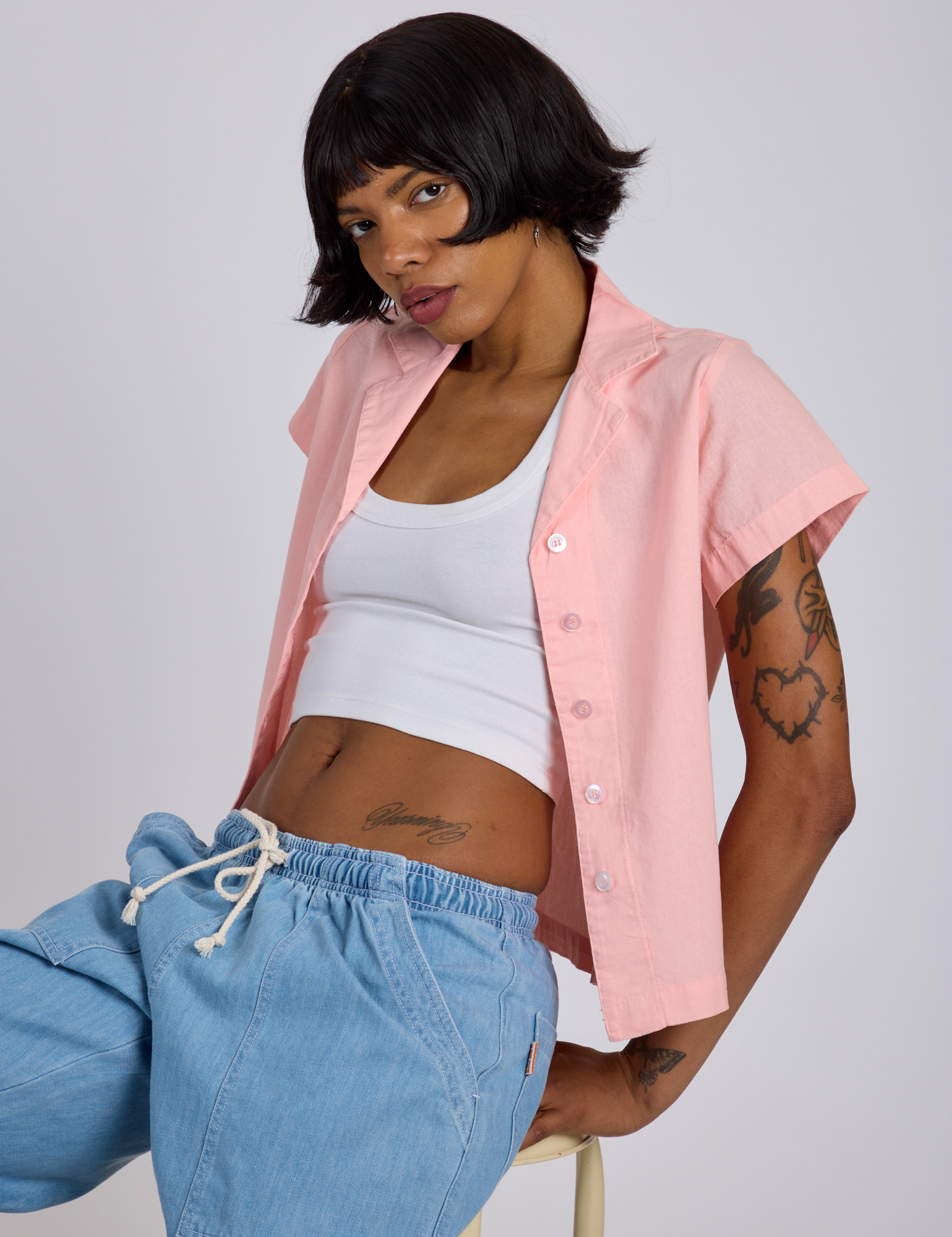 Pantry Button-Up - Baby Pink