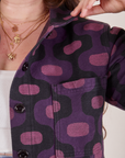  Purple Tile Jacquard Work Jacket front close up on Sydney
