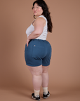 Angled back view of Classic Work Shorts in French Blue on Ashley