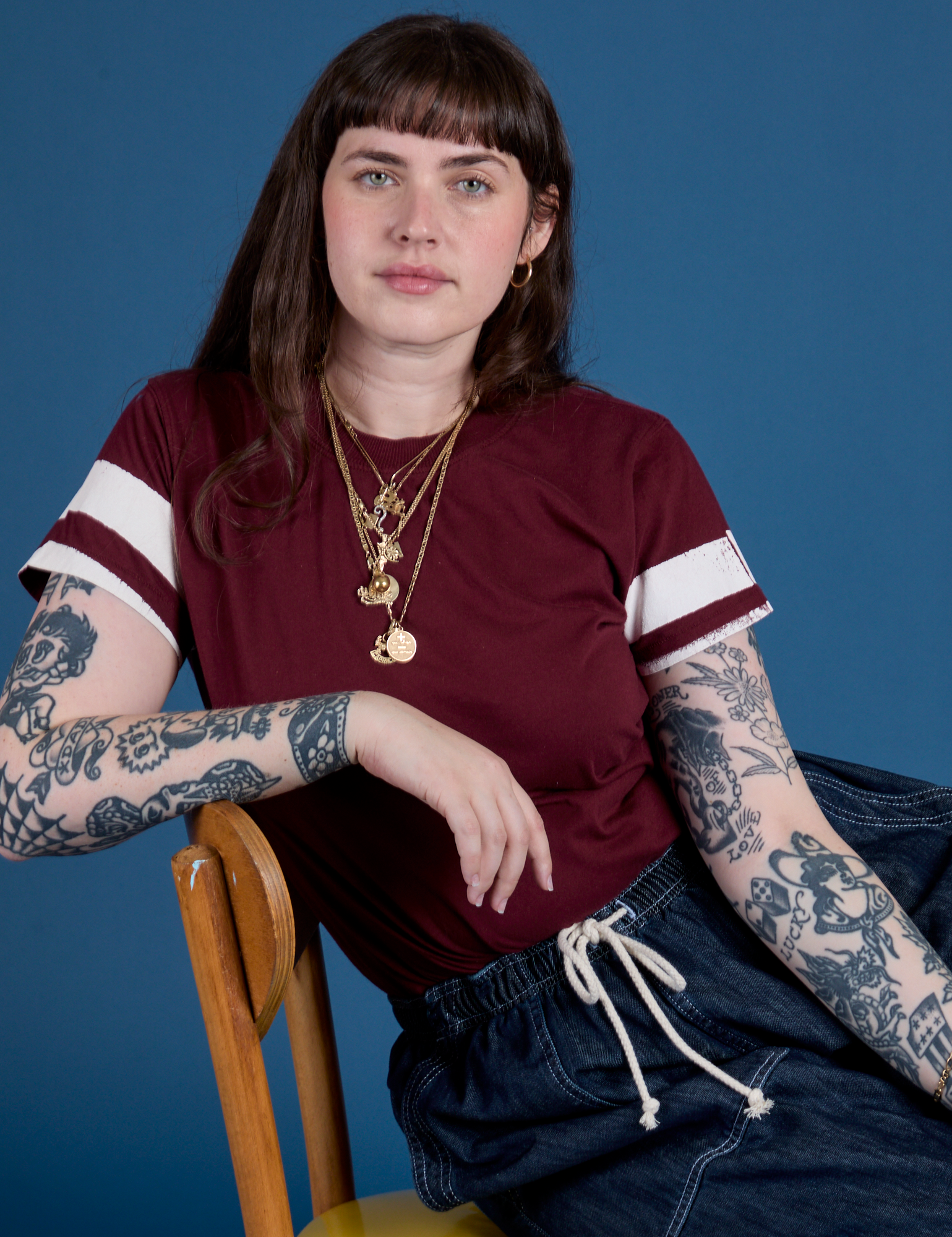 Painted Vintage Tee - Red Wine