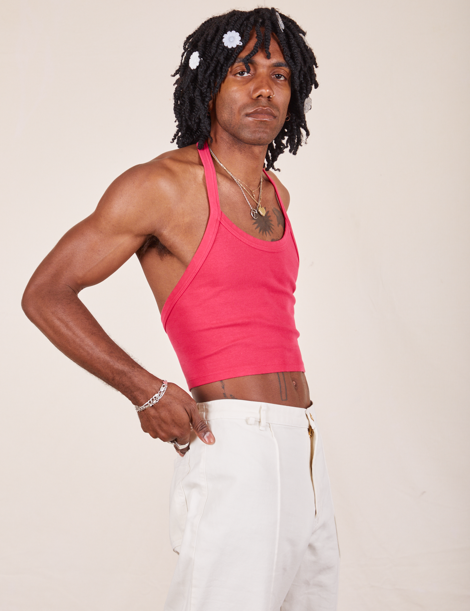 Neon pink halter top hotsell