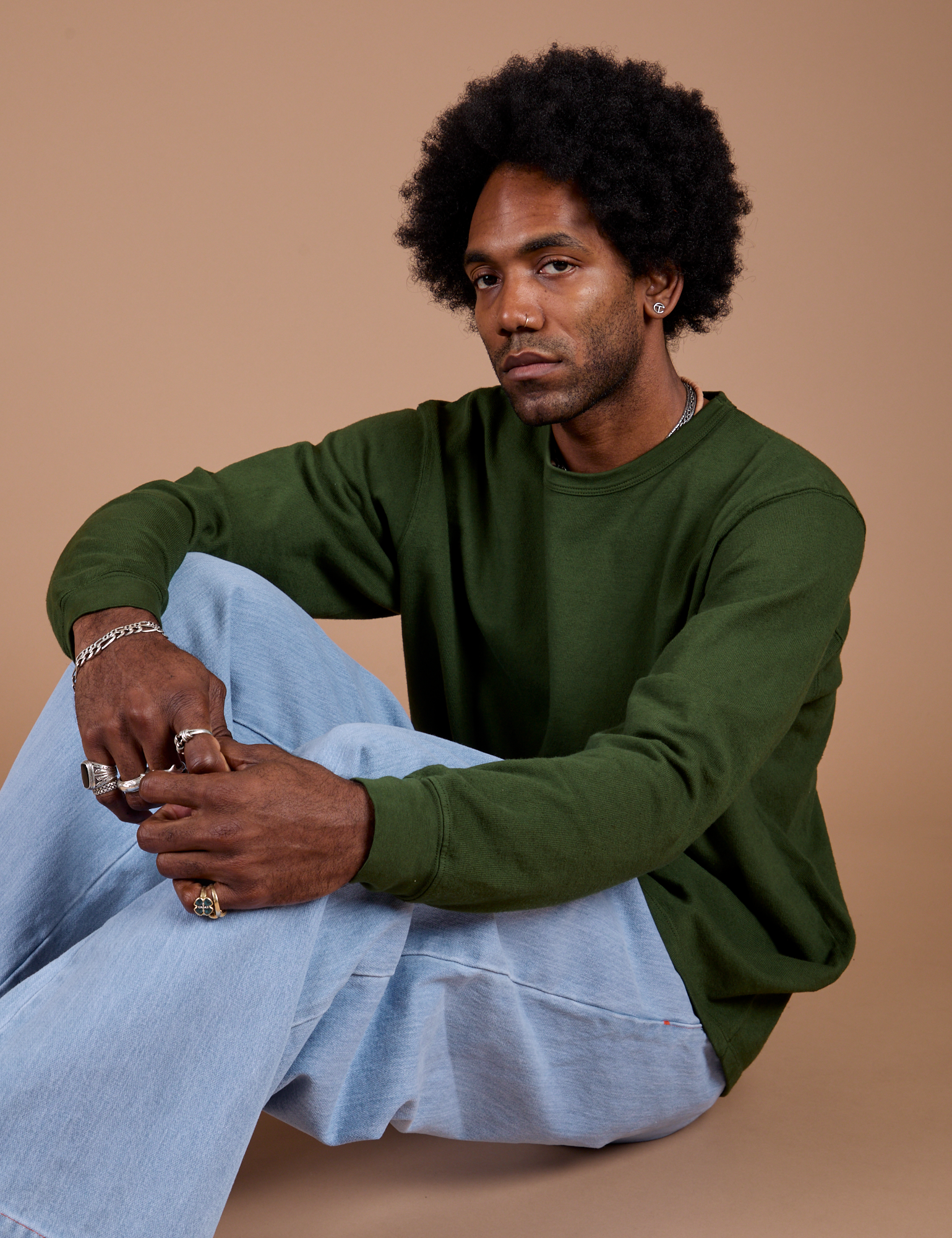 Long Sleeve Burly Tee in Evergreen worn by Jerrod