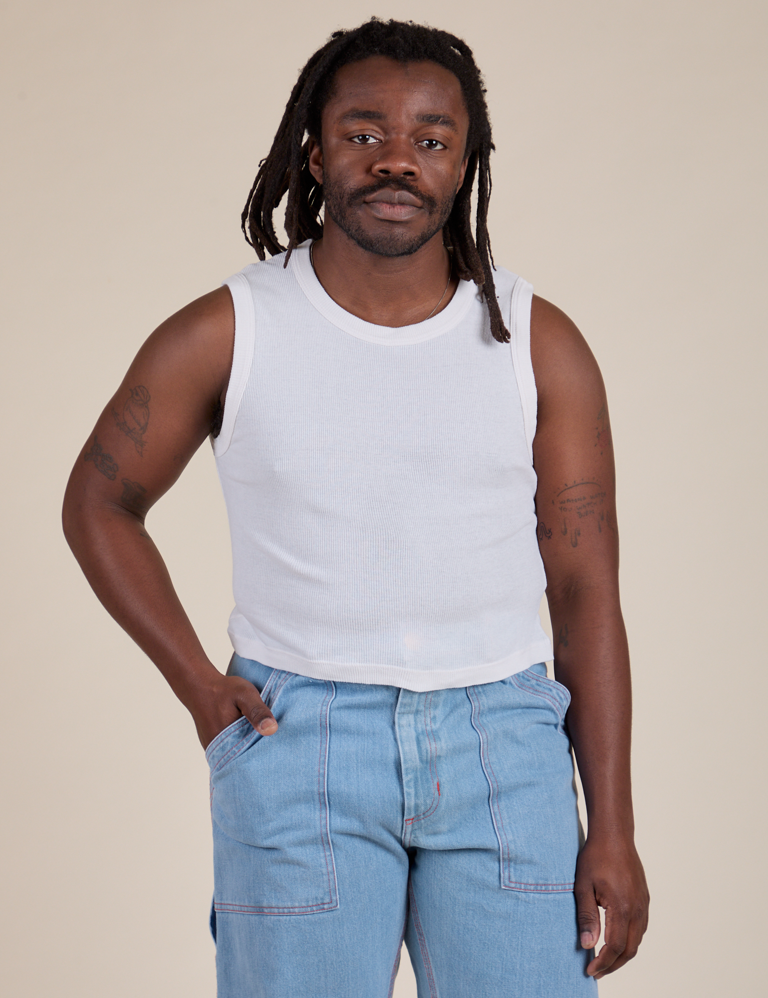 Muscle Tee - Vintage Tee White