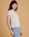 Organic Vintage Tee in Vintage Off White side view on Alex