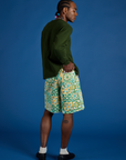 Longline Work Shorts - Spring Quilt Print