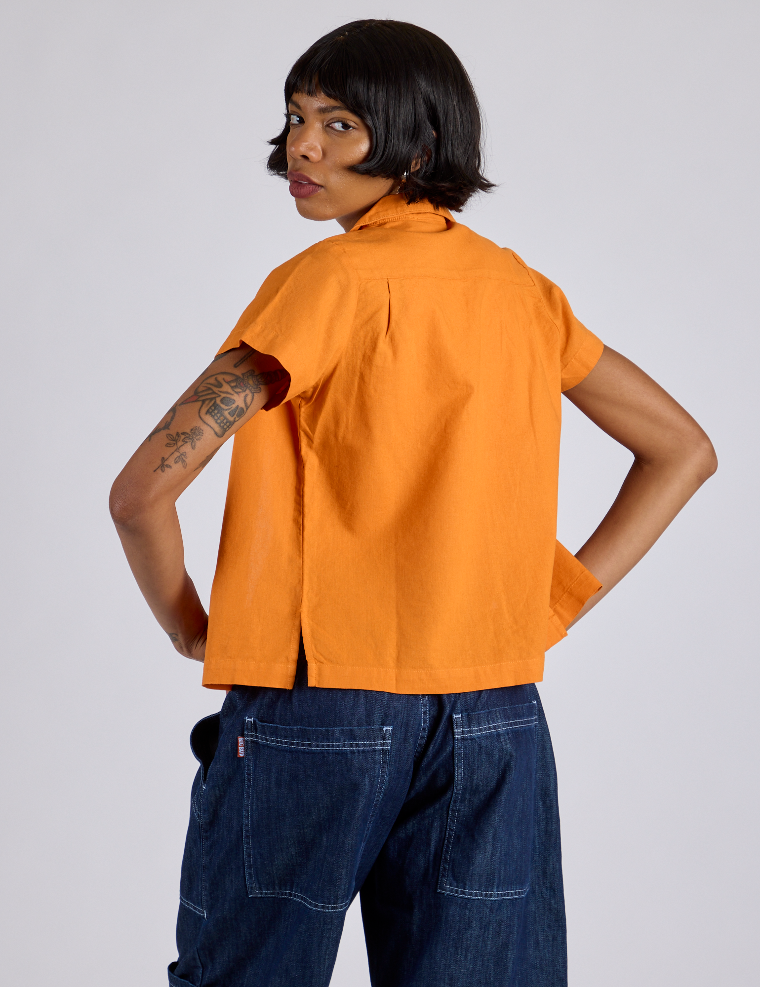Pantry Button-Up - Creamsicle Orange