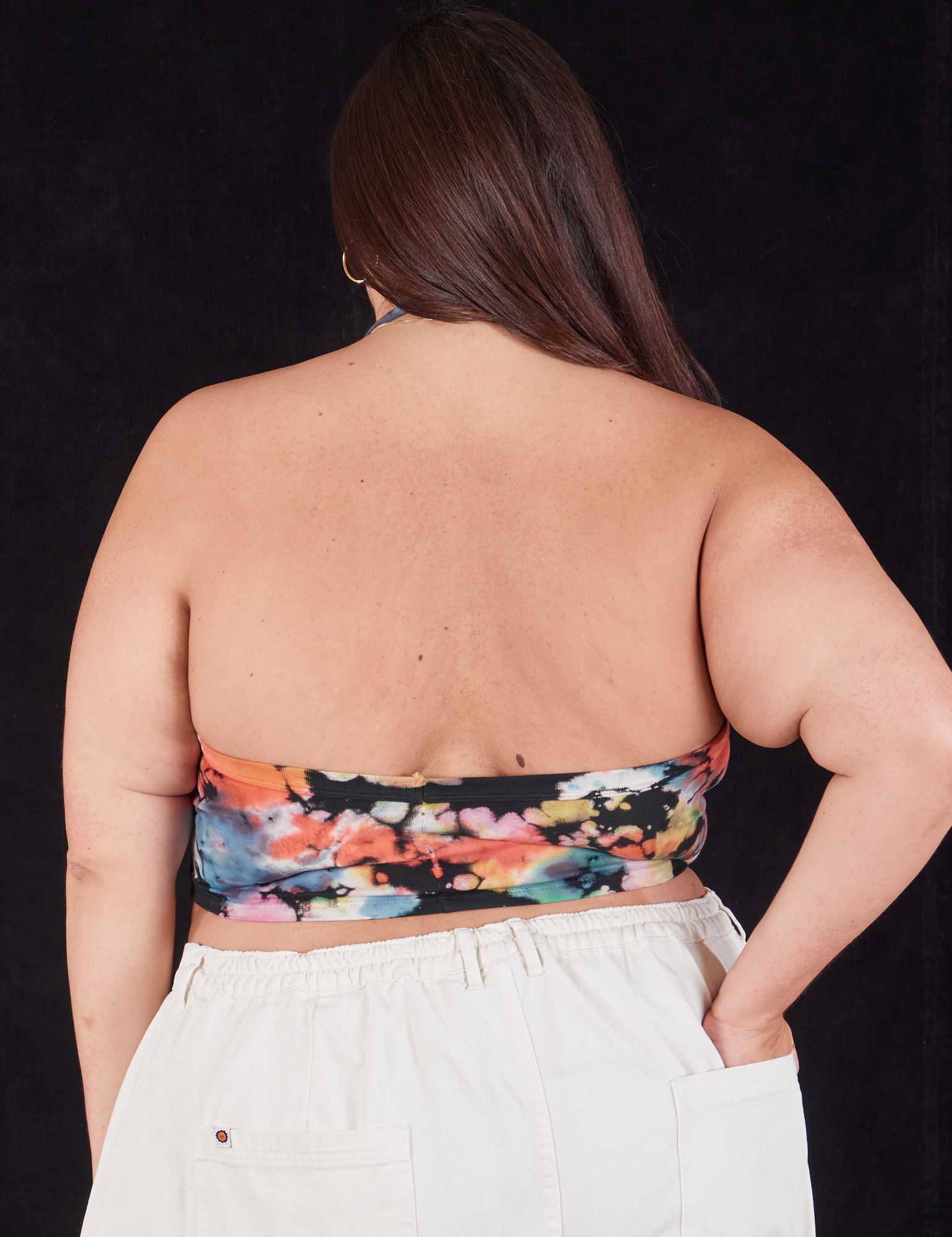 Halter Top in Rainbow Magic Waters back view on Katie