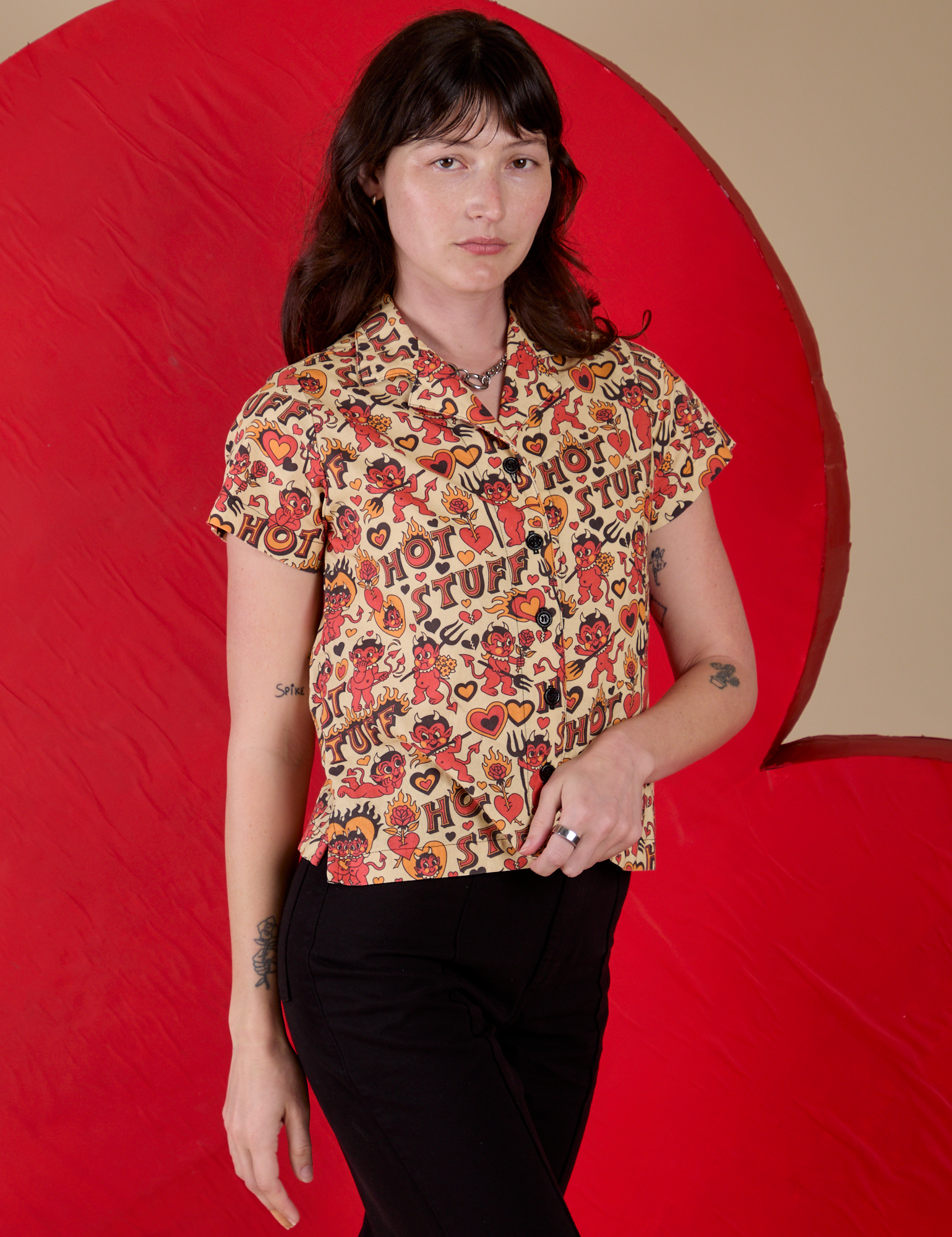 Hot Stuff Print Pantry Button-Up on Alex