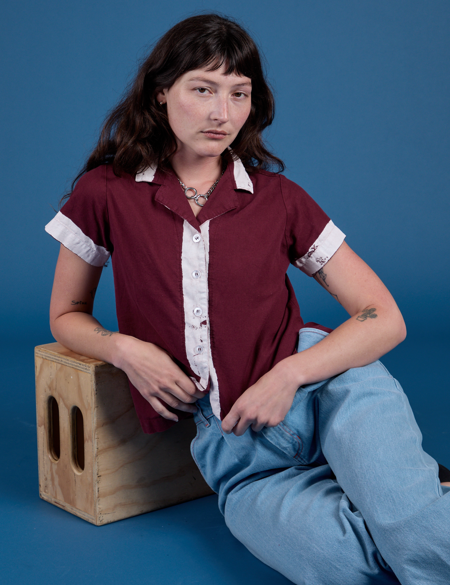 Painted Pantry Button-Up - Red Wine