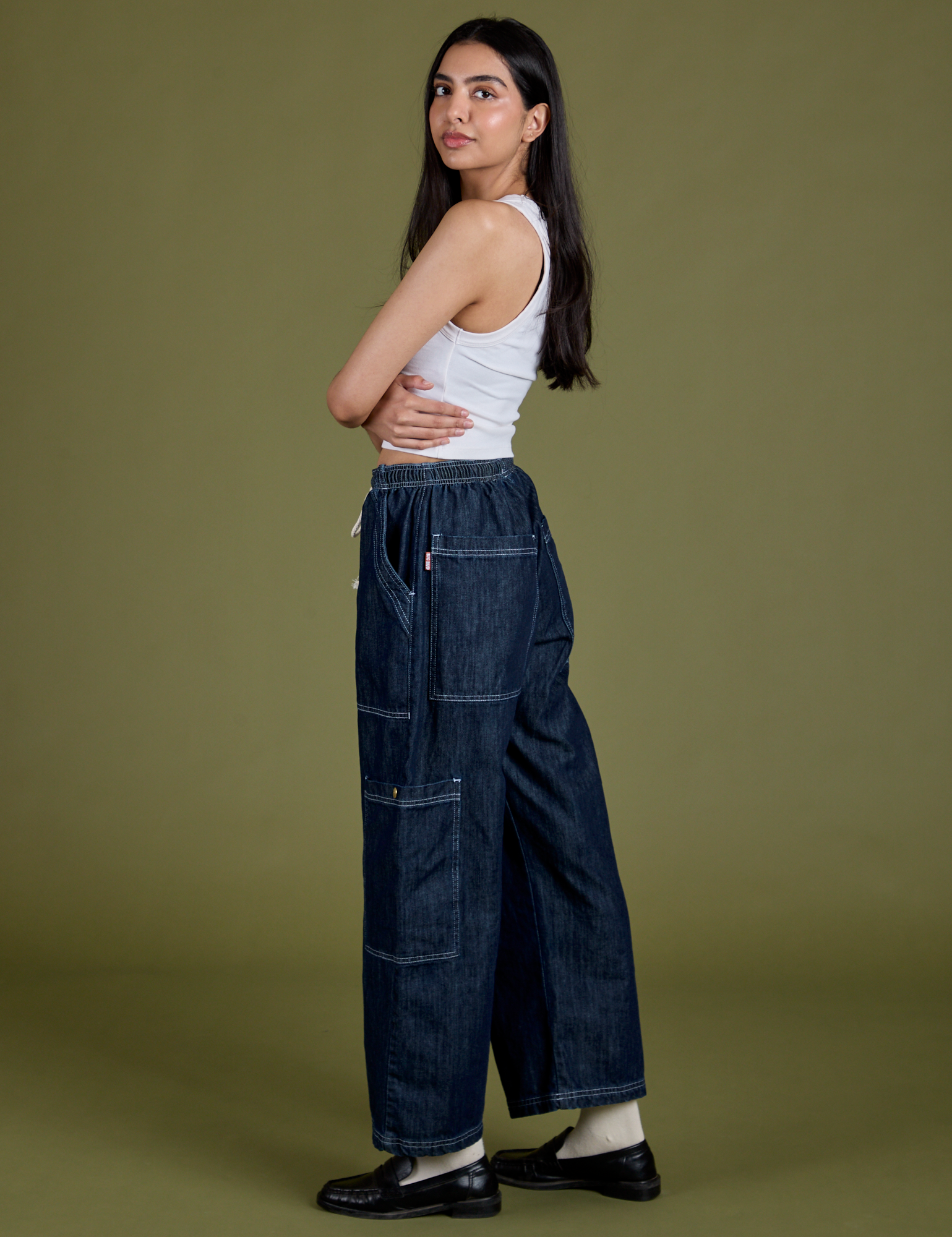 TRY-A-STYLE - Denim Drop Pocket Pants - Dark Wash *FINAL SALE*