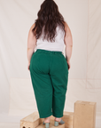 Back view of Heavyweight Trousers in Hunter Green worn by Ashley