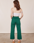 Back view of Work Pants in Hunter Green worn by Hana