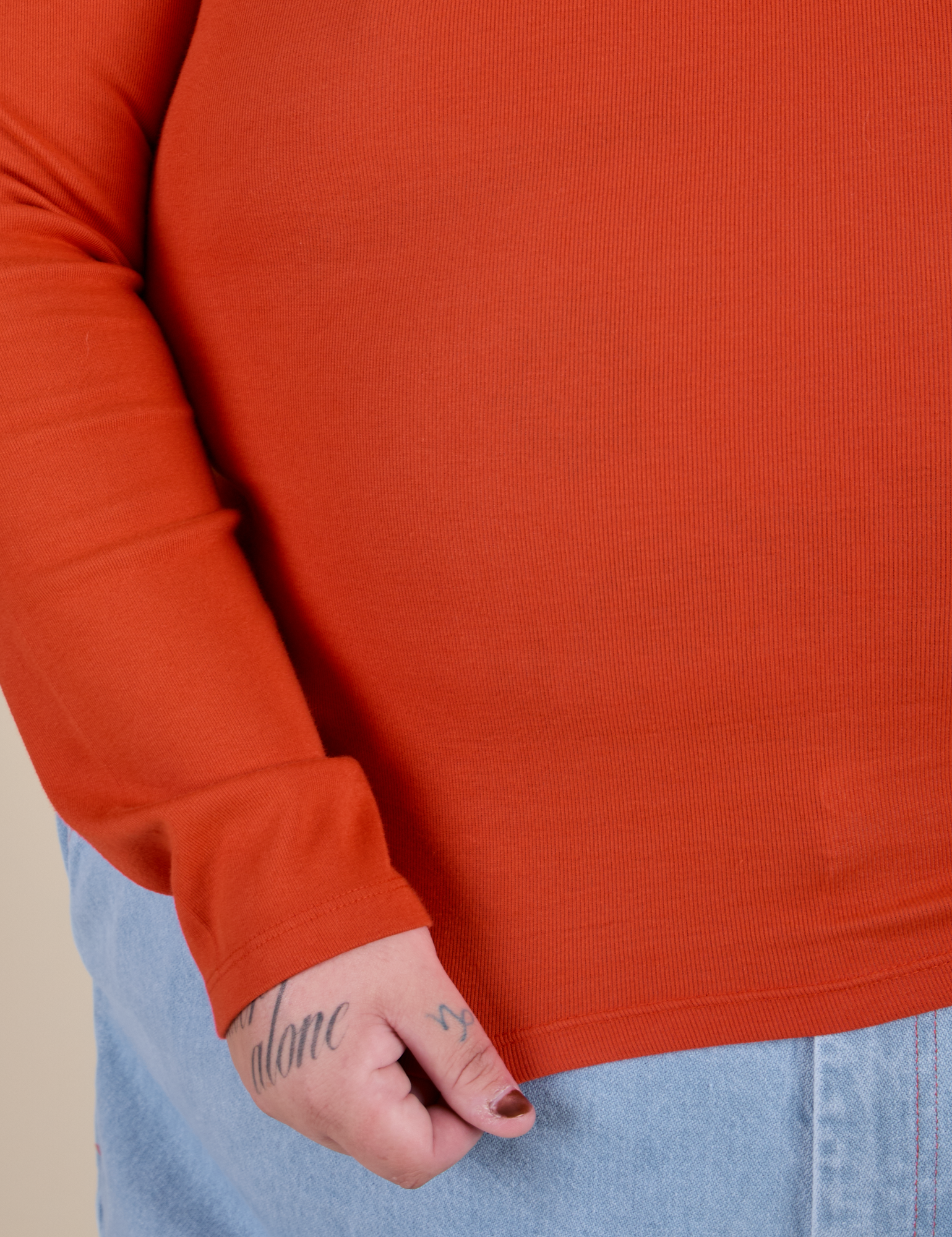 Long Sleeve Baby Tee - Chili Red