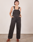 Tiara is wearing Original Overalls in Mono Espresso and vintage off-white Cropped Tank Top.