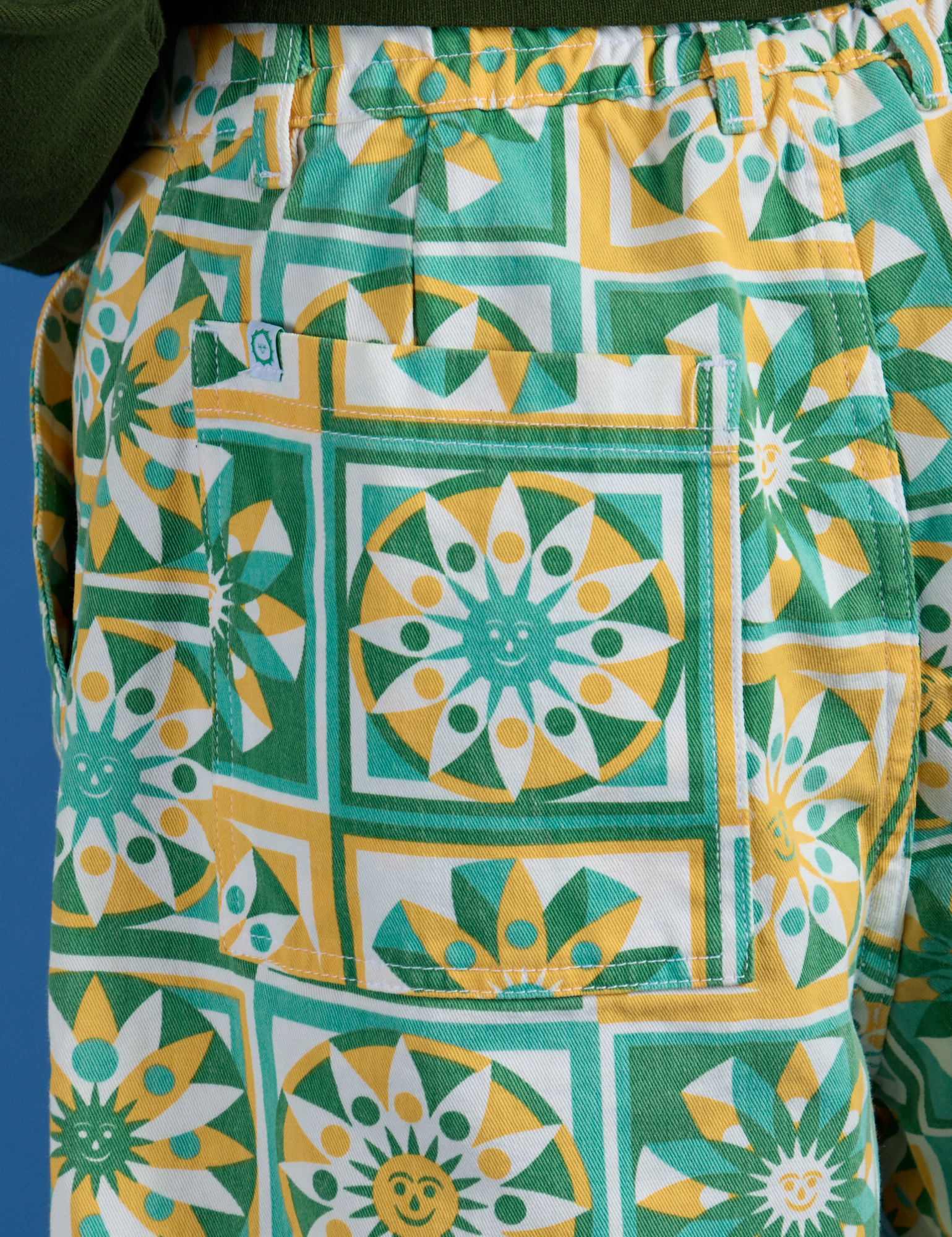 Longline Work Shorts - Spring Quilt Print