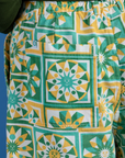 Longline Work Shorts - Spring Quilt Print