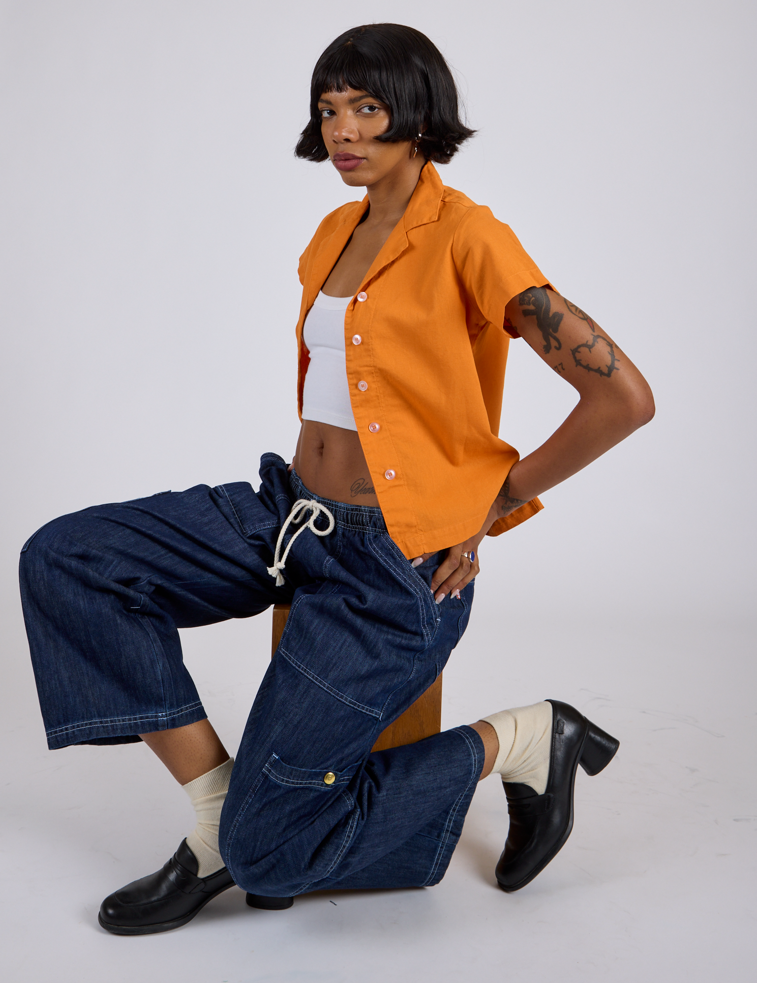 Pantry Button-Up - Creamsicle Orange