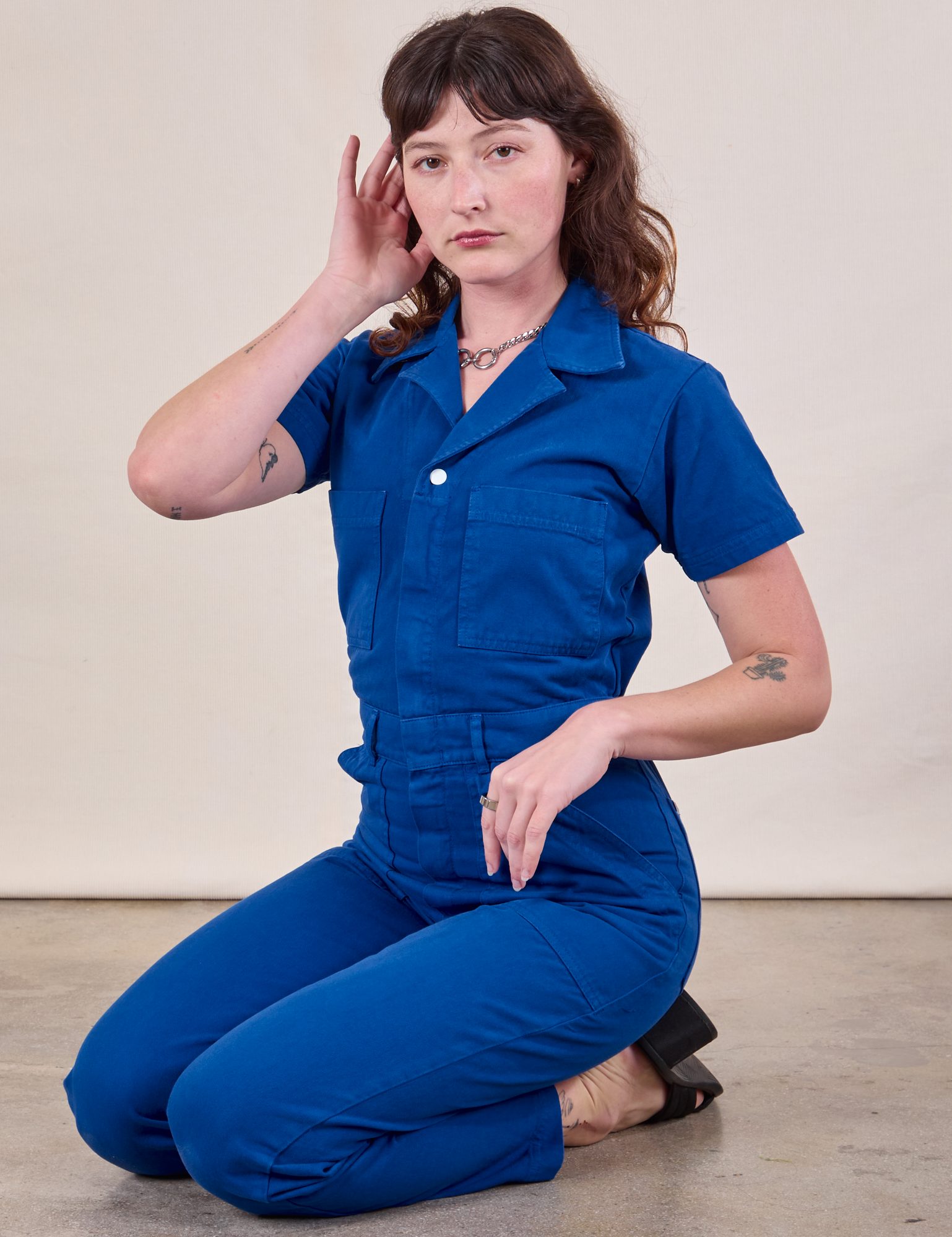 Short Sleeve Jumpsuit Royal Blue