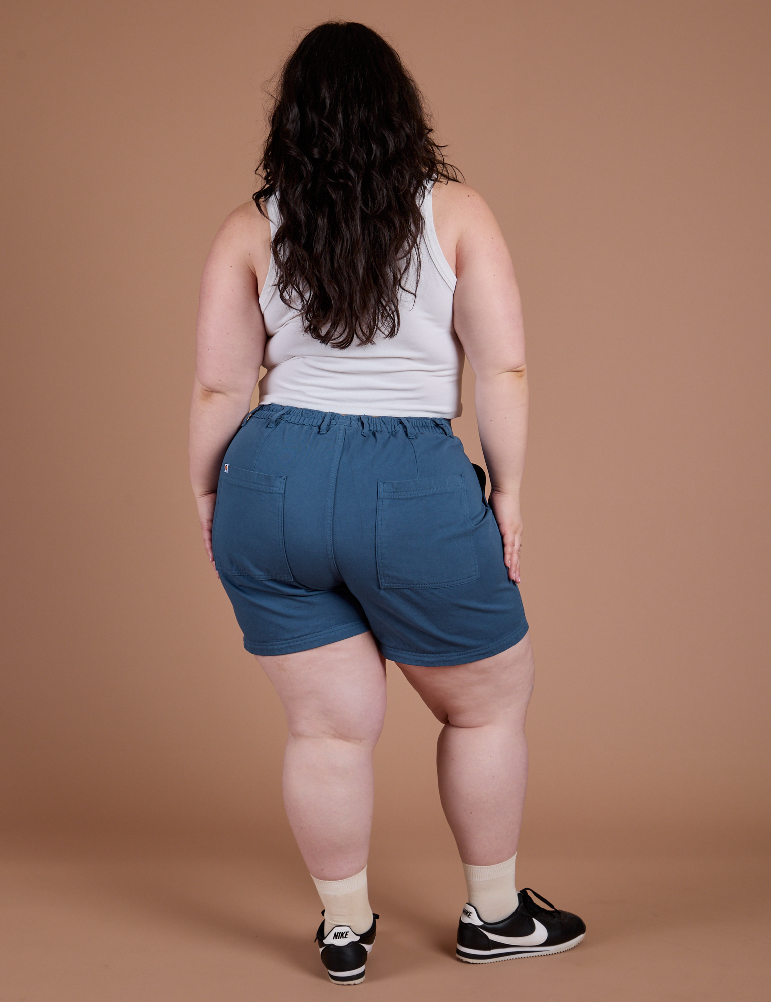 Classic Work Shorts in French Blue back view on Ashley