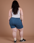 Classic Work Shorts in French Blue back view on Ashley