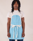 Full Denim Apron in Baby Blue worn by Jerrod