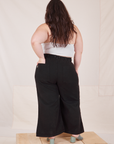 Back view of Petite Bell Bottoms in Basic Black on Ashley