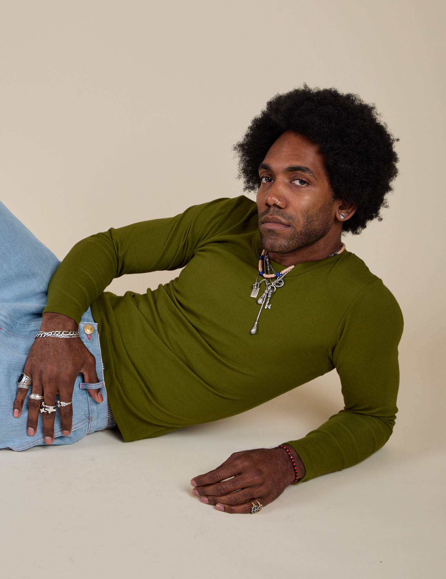 Long Sleeve Baby Tee - Summer Olive