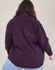 Oversize Overshirt in Nebula Purple back view on Ashley