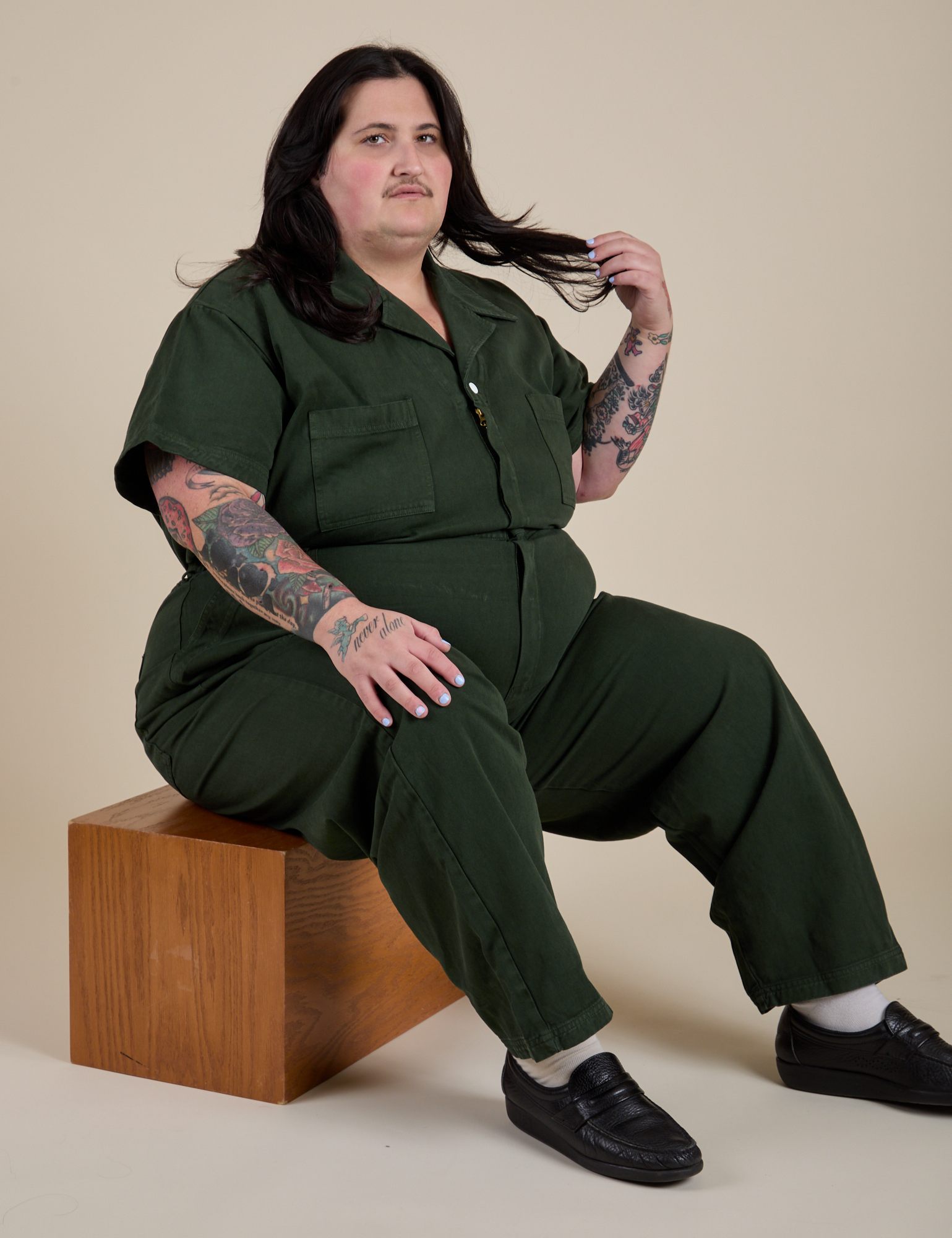 KAPITAL キャピタル ノースリーブ オールインワン ワイド 緑 XS Short Sleeve Jumpsuit - Swamp Green – BIG BUD PRESS