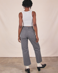 Work Pants in Washed Grey back view on Cheyann