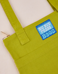 Over-Shoulder Zip Mini Tote in Gross Green close up