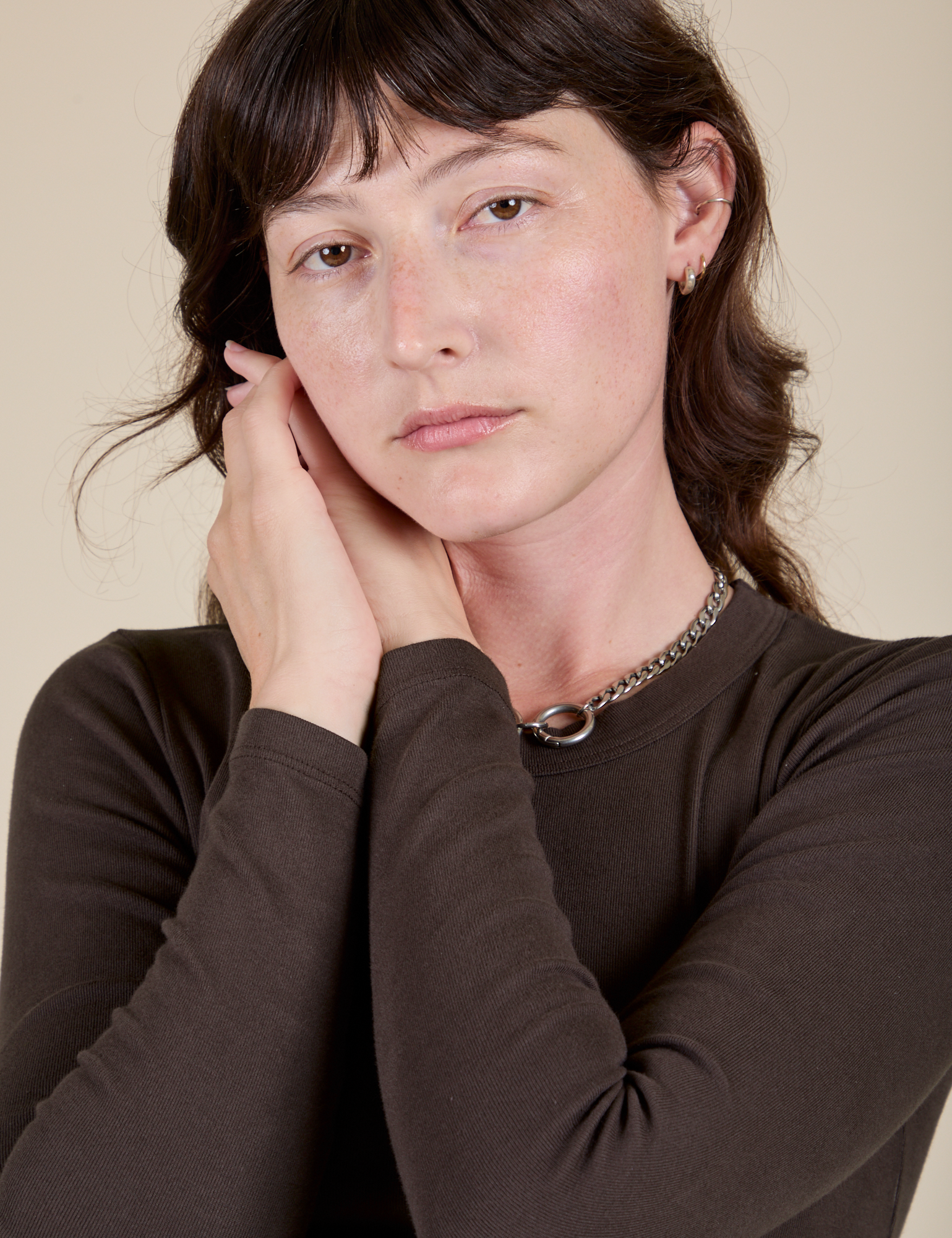 Long Sleeve Baby Tee - Espresso Brown