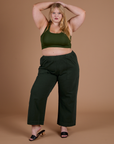 Action Pants in Swamp Green and evergreen Mini Tank on Juliet