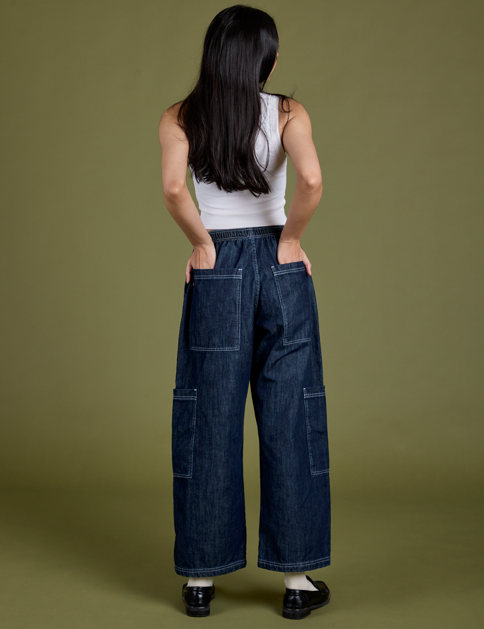 TRY-A-STYLE - Denim Drop Pocket Pants - Dark Wash *FINAL SALE*