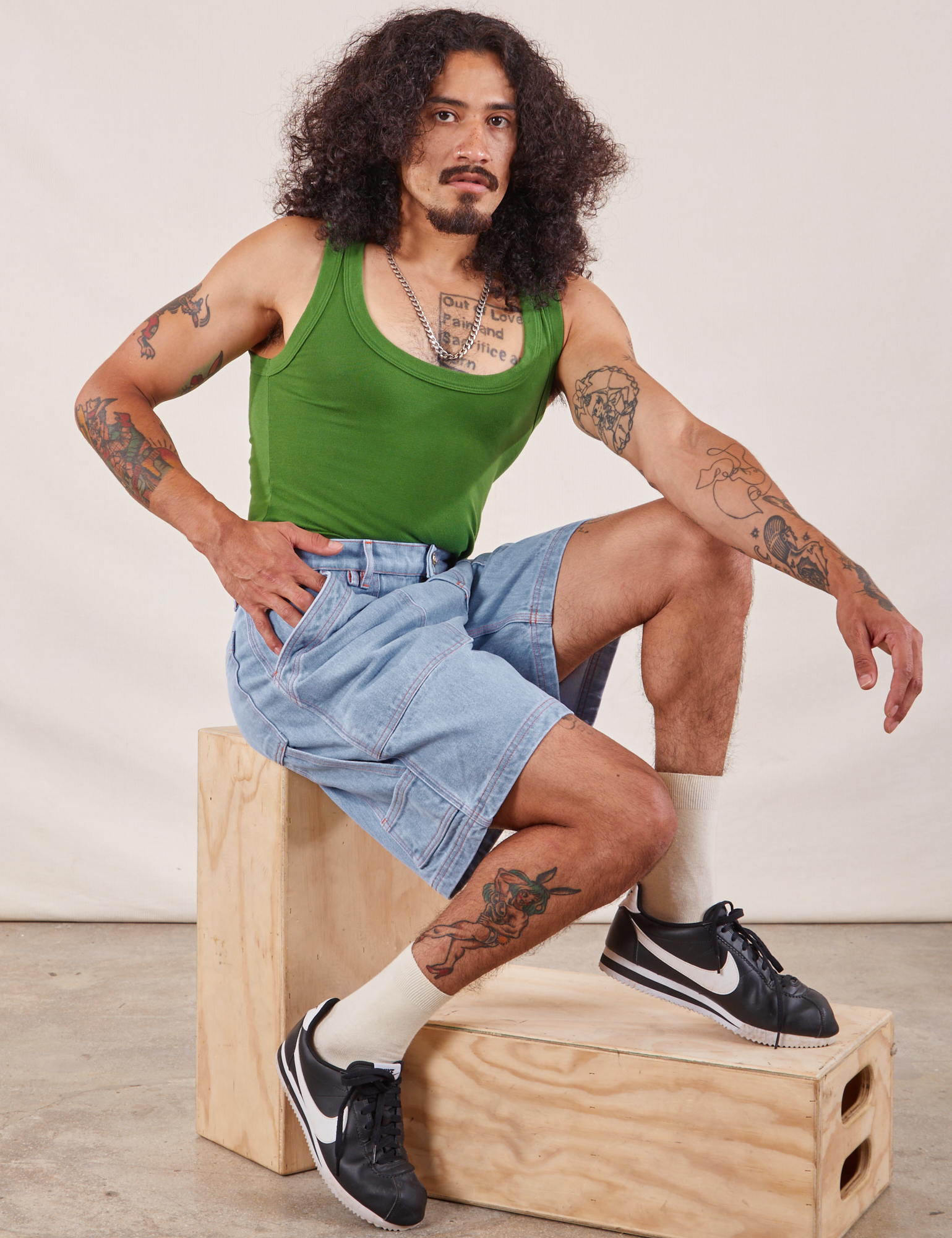 【U LAN】Sweet Carpenter Washing Three Quarter Bermuda Pants Carpenter Shorts - Light Wash – BIG BUD PRESS