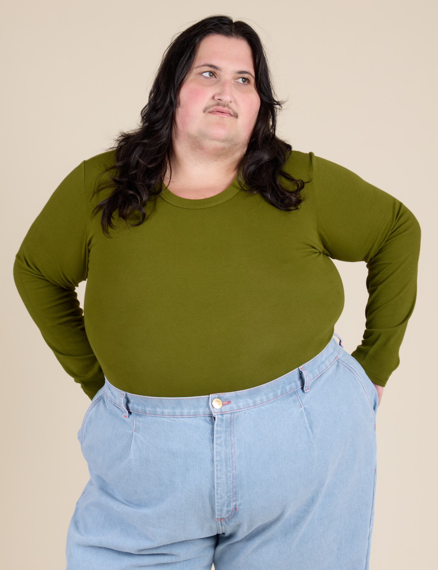 Long Sleeve Baby Tee - Summer Olive