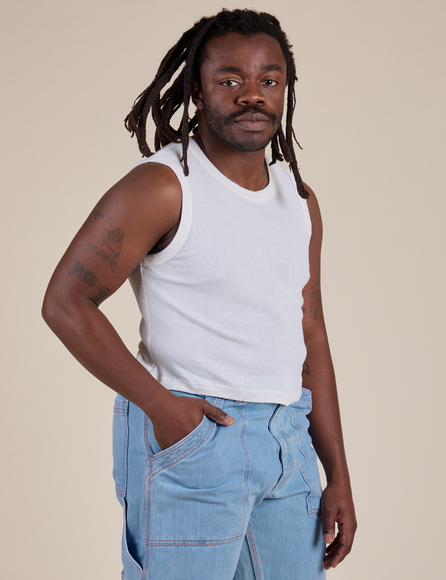 Muscle Tee - Vintage Tee White