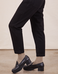 Petite Pencil Pants in Basic Black pant leg side view on Hana